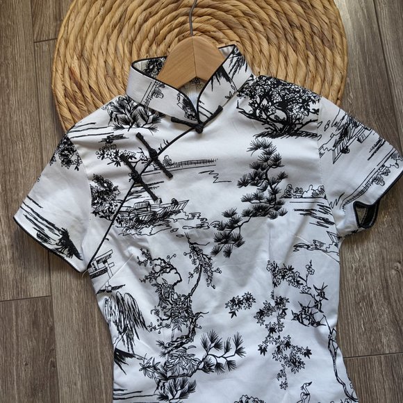 EUC (XS) - White Qipao Midi Dress - Picture 3 of 5